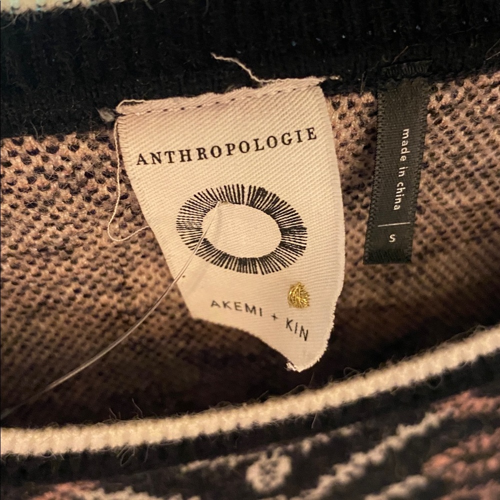 Anthropologie Black and Gold Embroidered Short Sleeve Dress - Picture 2 of 4